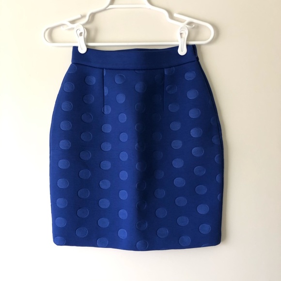 Stella McCartney Cobalt Blue Polka Dot Mink Skirt - Picture 3 of 7